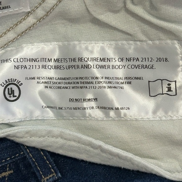 Carhartt Men’s 40x32 (40x29) Loose Fit Flame Resistant Dungaree Jeans - Picture 9 of 12